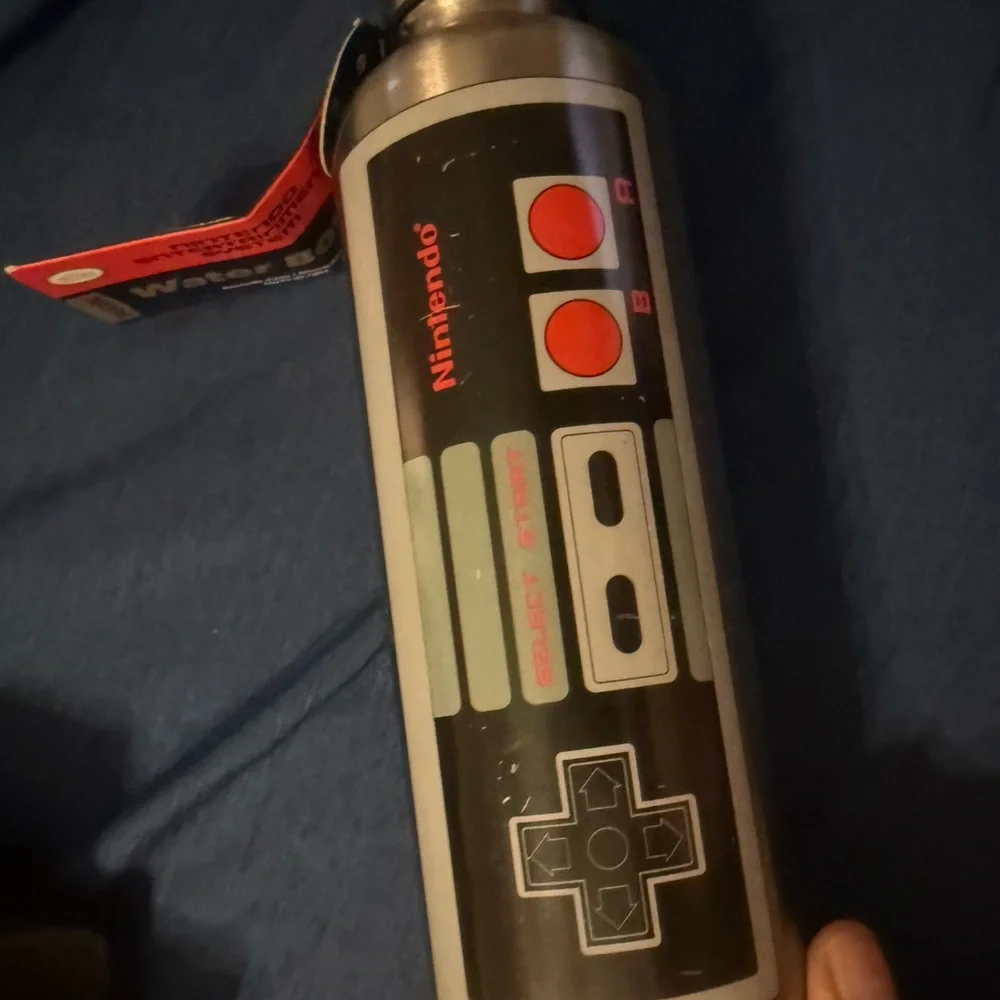 Nintendo Retro Controller Water Bottle - Black and Gray NWT
